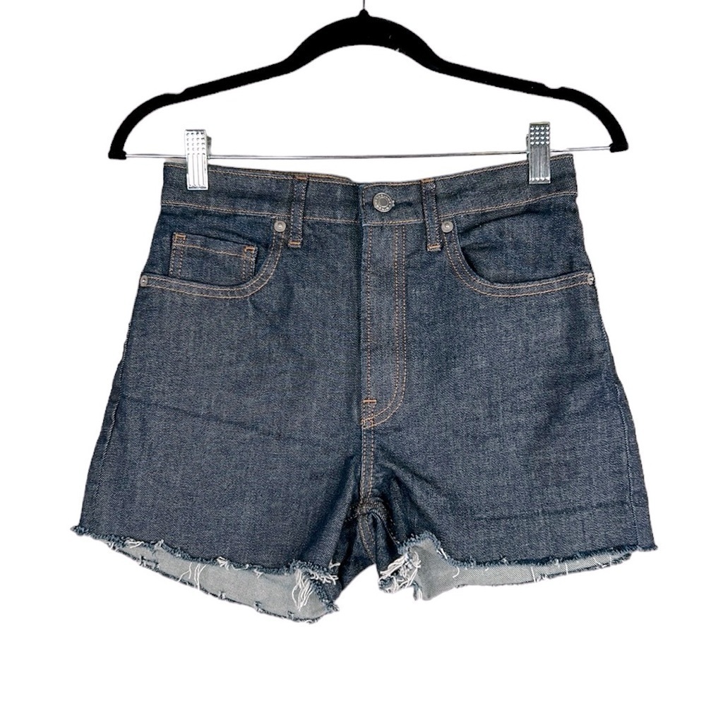 Everlane High Rise Dark Wash Cut Off Jean Shorts Size 26